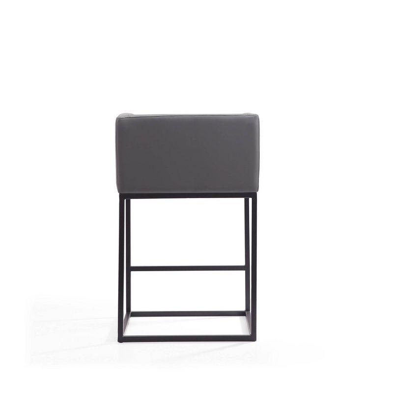 Modern Embassy 21'' Grey and Black Faux Leather Counter Stool