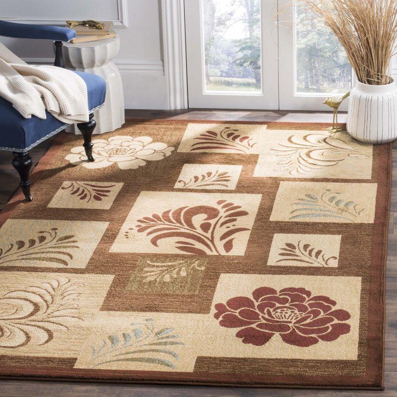 Lyndhurst LNH554 Power Loomed Area Rug - Brown/Multi - 4'x6' - Safavieh