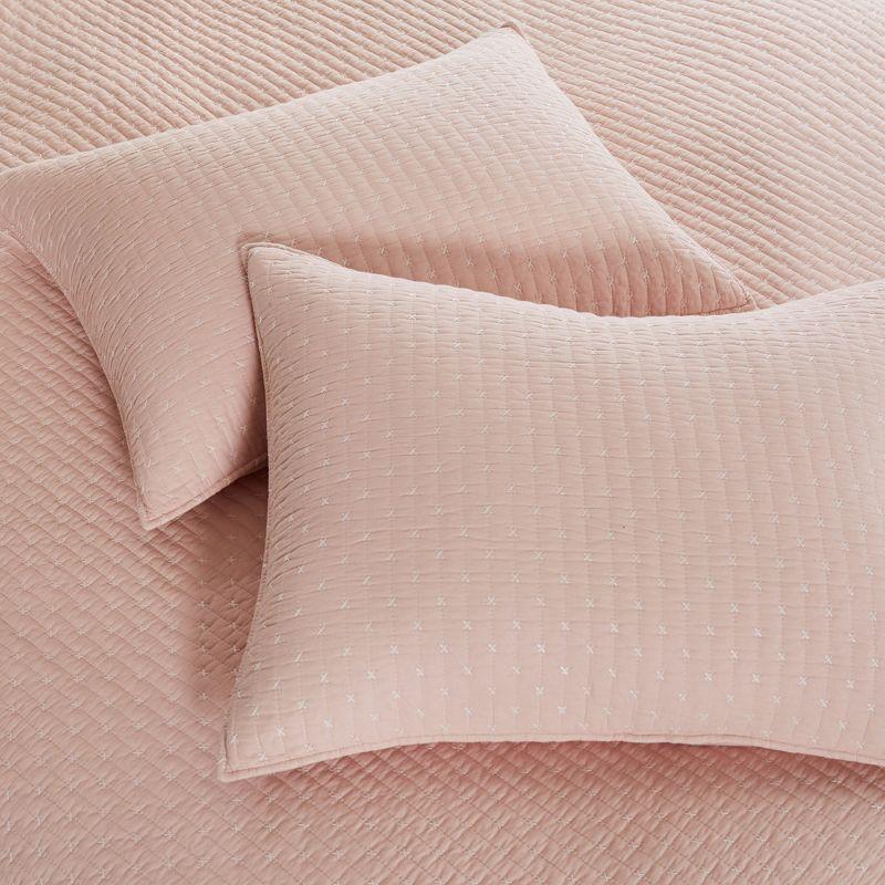 Cross Stitch Blush Twin Quilt Set - Levtex Home