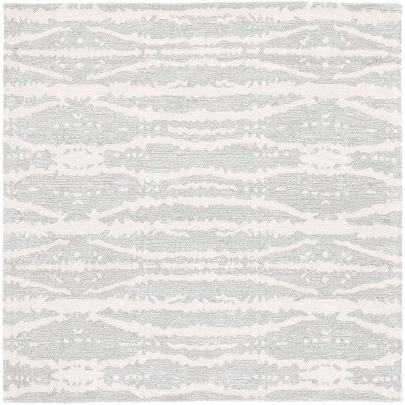 Soho SOH656 Hand Tufted Area Rug - Light Grey/Ivory - 6'x6' - Safavieh.