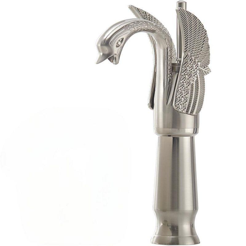 Brushed Nickel Swan Single Handle Vessel Sink Faucet