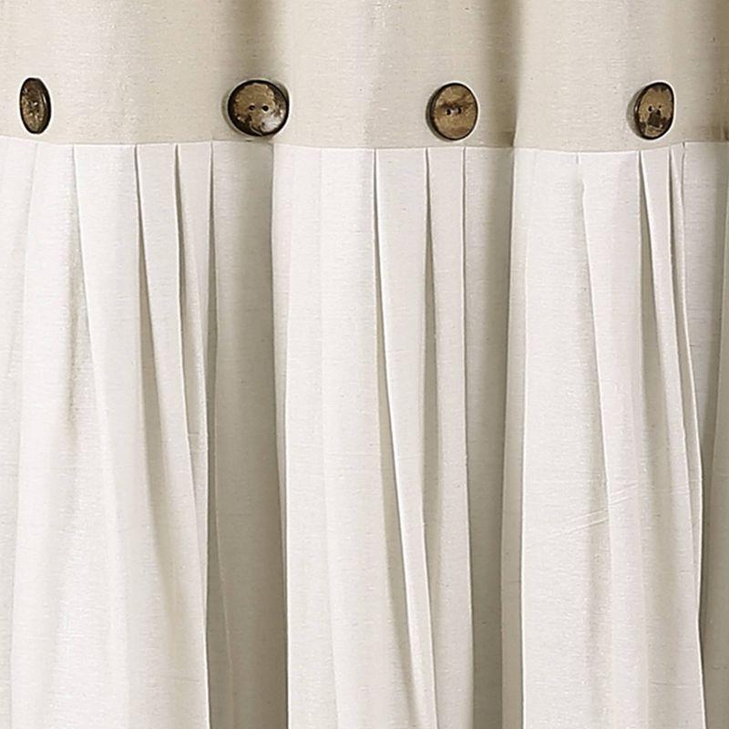 72"x72" Linen Button Shower Curtain Beige - Lush Décor: Cotton Blend, Machine Washable, Plain Weave Fabric