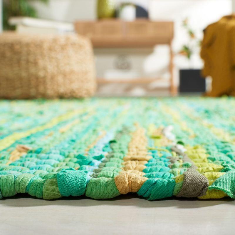 Montauk Green Handwoven Cotton Square Area Rug