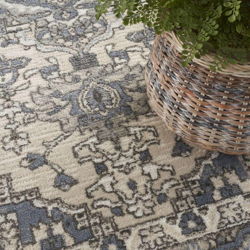 Nourison 8'10" x 11'10" Concerto Center Medallion Indoor Area Rug Ivory Blue