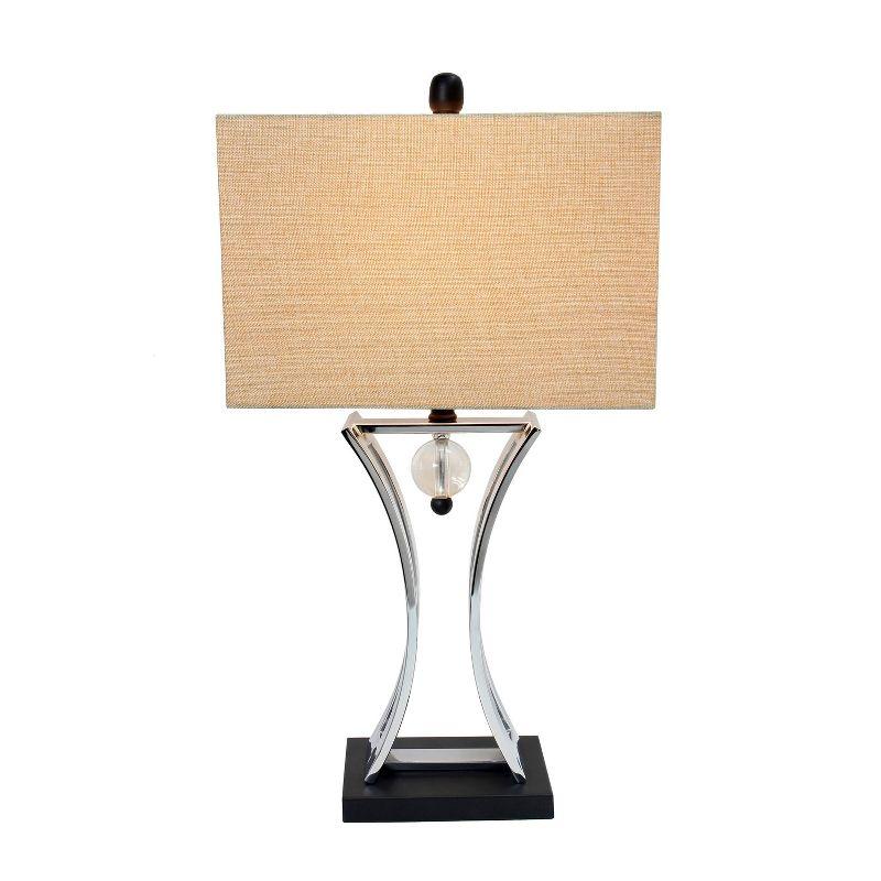 Chrome Executive Business Table Lamp Metallic Silver - Elegant Designs: Hourglass Pendulum, No Assembly Required, UL Listed