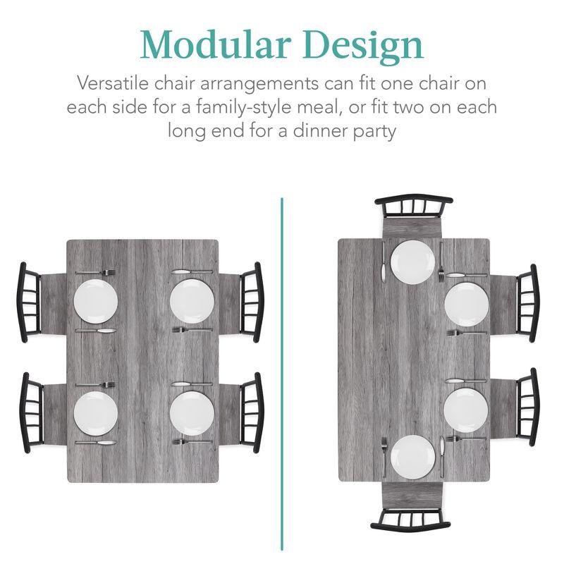 Best Choice Products 5-Piece Indoor Modern Metal Wood Rectangular Dining Table Furniture Set w/ 4 Chairs