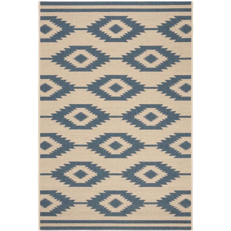 Beach House BHS171 Power Loomed Indoor/Outdoor Accent Rug - Blue/Creme - 3'x5' - Safavieh