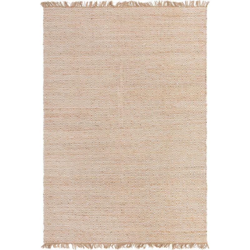 Eco-Friendly Handmade Braided Jute Rectangular Rug in Natural Brown