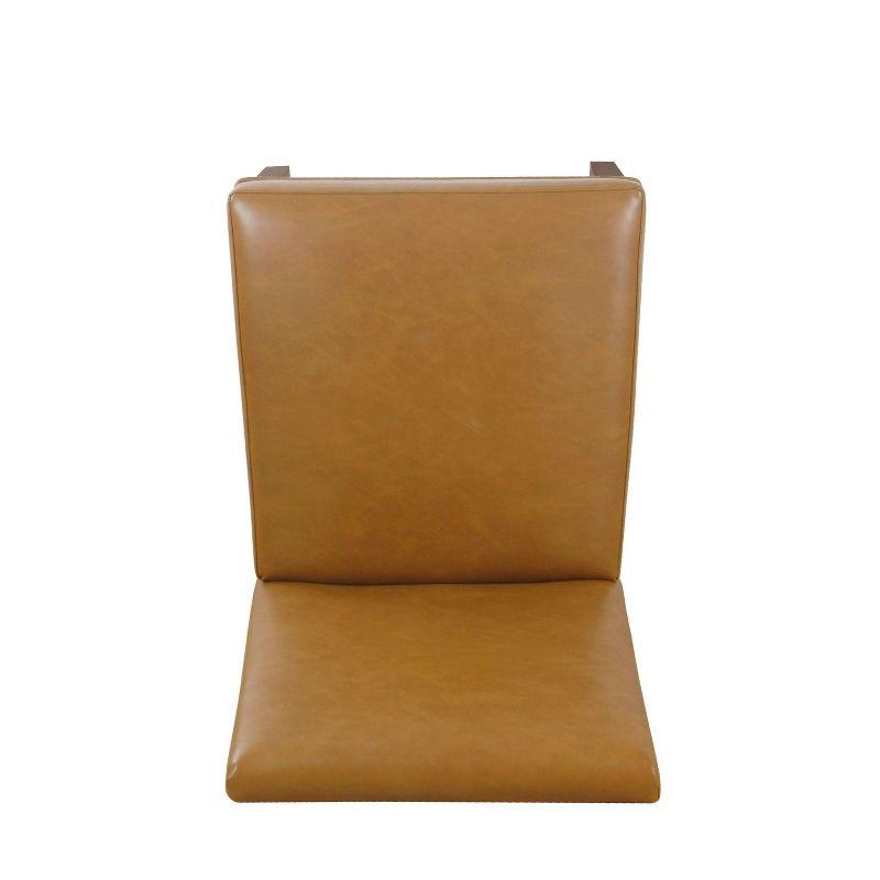 Kolbe Dining Chair Carmel Faux Leather - HomePop: Espresso Legs, PVC Upholstery, Spot Clean