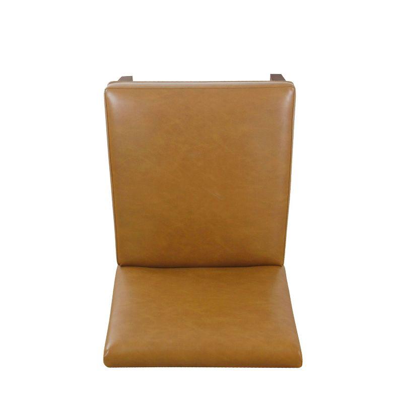 Carmel Faux Leather Parsons Side Chair with Espresso Wood Legs