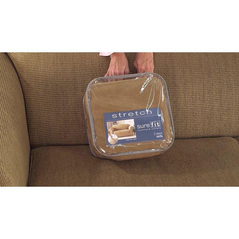 Sure Fit Stretch Jacquard Damask T-Cushion Armchair Slipcover