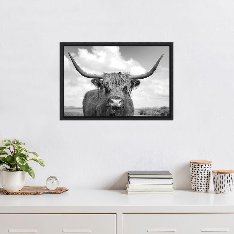 Amanti Art Highland Cow On the Ranch by Andre Eichman Canvas Wall Art Print Framed 23 x 16-in.