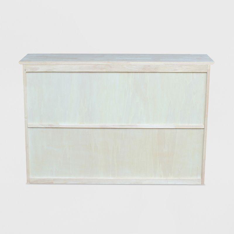 Hutch For Brooklyn Desk Unfinished - International Concepts: Hardwood, Fixed Shelf, 45"x30"