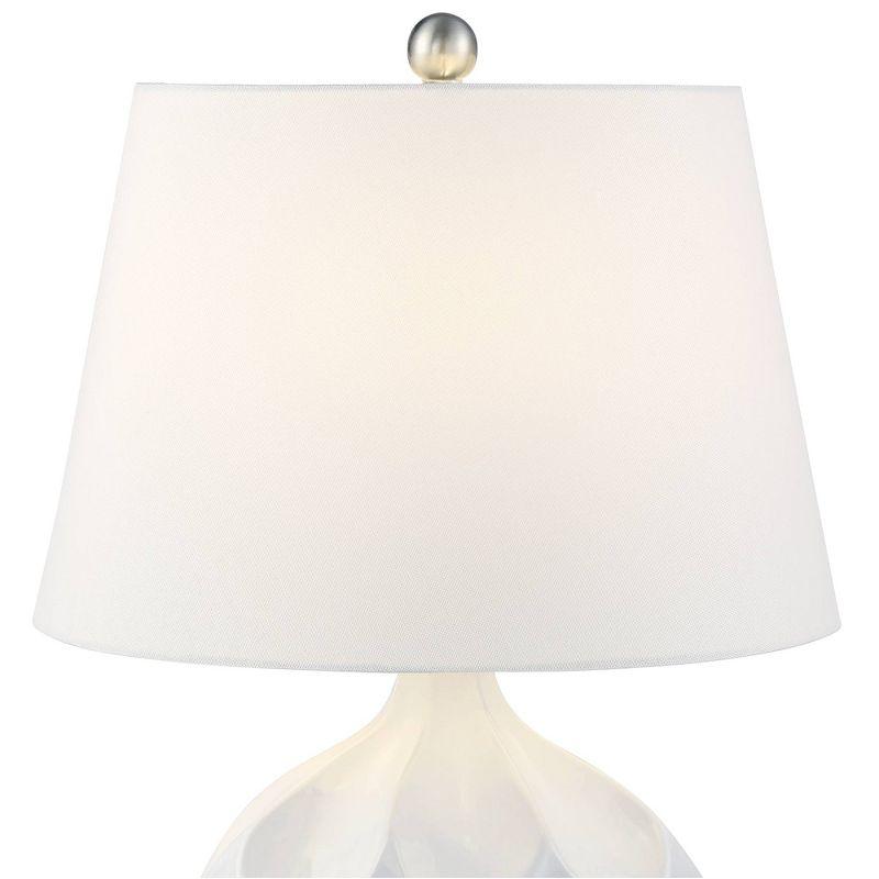 White Ceramic Mid-Century Modern Accent Table Lamps Set of 2