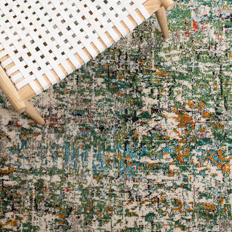Madison MAD460 Power Loomed Indoor Accent Rug - Green/Turquoise - 3'x3' - Safavieh
