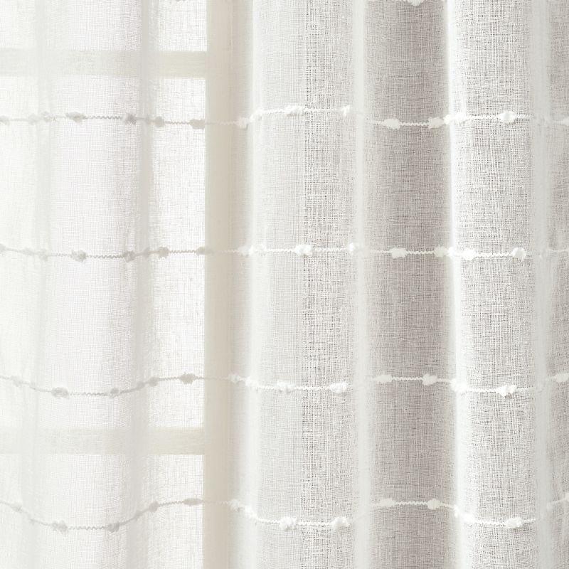 Lush Decor Farmhouse Textured Sheer Polyester Sheer Curtain Pair (Set of 2)
