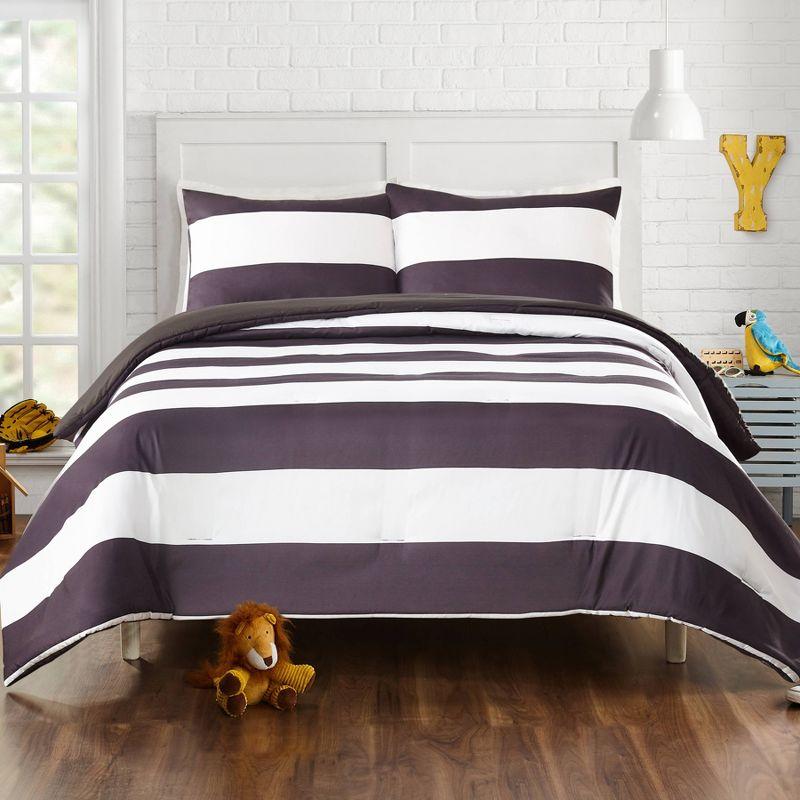 Lavelle Stripe Microfiber Comforter Set