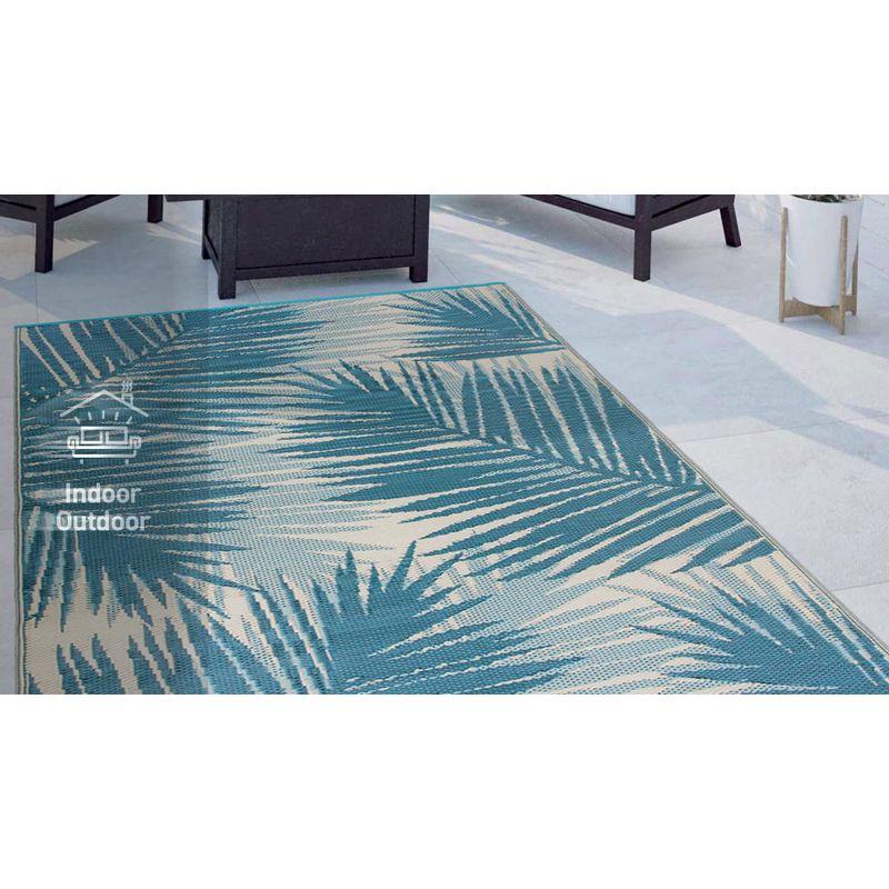 World Rug Gallery Tropical Floral Reversible Plastic Indoor and Outdoor Rugs