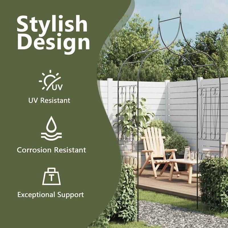 VidaXL vidaXL Garden Arch, Arch Trellis, Metal Arch, Weather-Resistant, Dark 111.4"H x 50.8"W Green