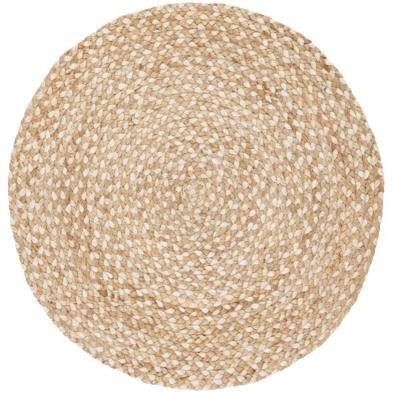 Ivory Bliss Hand-Knotted Round Natural Fiber Rug, 4' Diameter