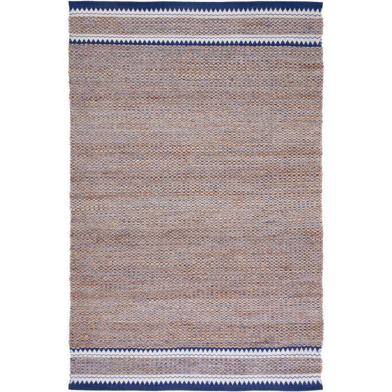 Natural Fiber NF874 Hand Woven Indoor Accent Rug - Natural/Navy - 3'x5' - Safavieh