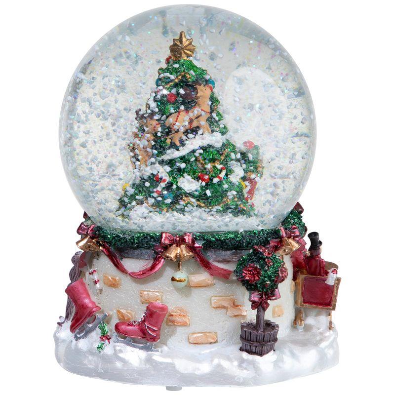 Northlight Musical Christmas Tree and Santa Claus Snow Globe - 6.75"