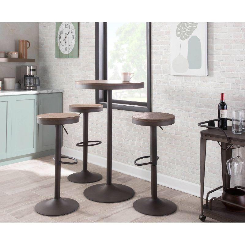 Dakota 3-Piece Black and Brown Industrial Pub Set