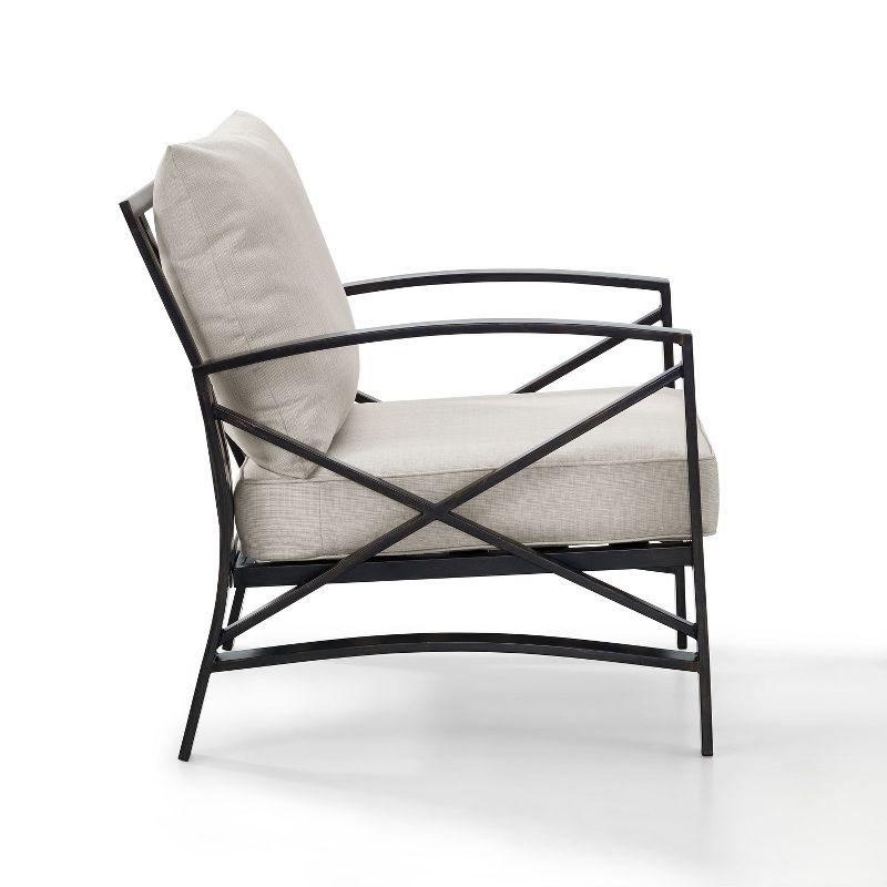 Kaplan Outdoor Arm Chair Oatmeal - Crosley: Patio Furniture, Steel Frame, Weather-Resistant