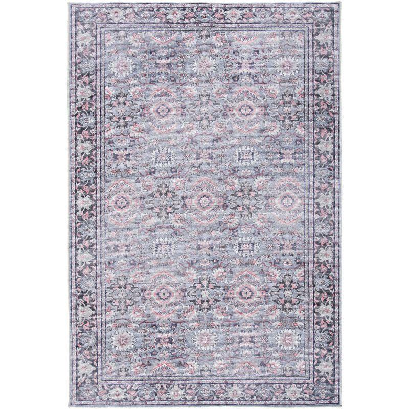 Serapi Gray and Pink Hand-Knotted Washable Area Rug