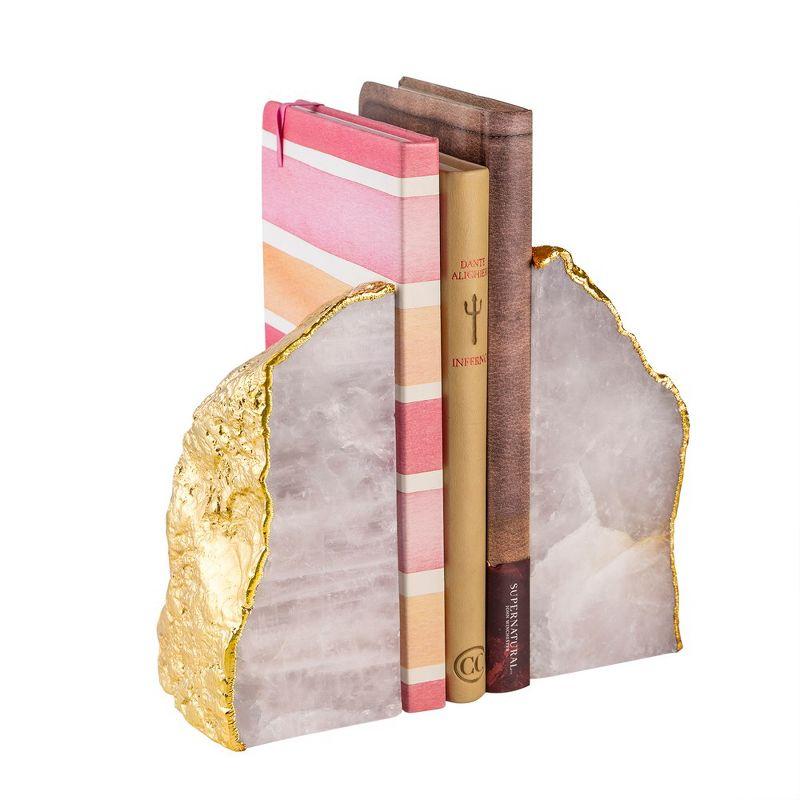 Dazzle Rose Quartz Bookends, Set of 2