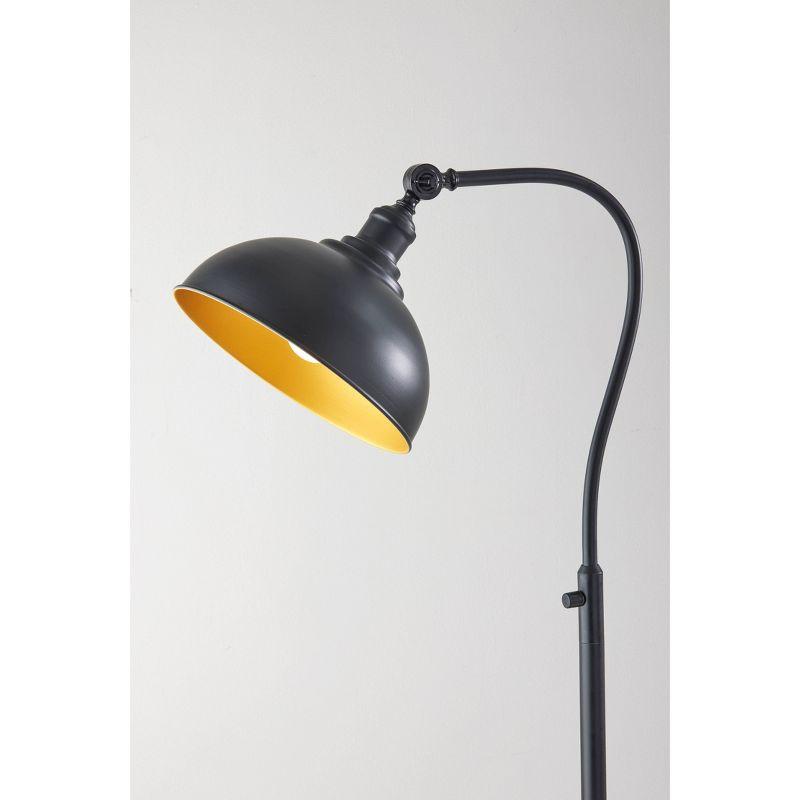 Wallace Floor Lamp Black - Adesso: Industrial Style, Exposed Edison Bulb Compatible, Articulating Shade