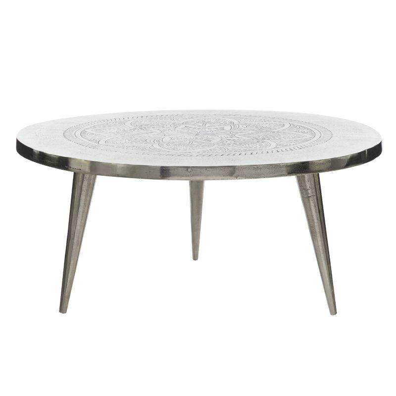 Aluminum Coffee Table - Olivia & May: Fade-Resistant, No Assembly, Patio Furniture, Round Shape