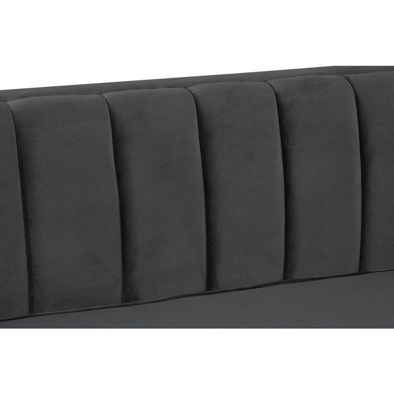 2-Piece Velvet Sofa Sets Contemporary Home Theater Seating Upholstered Couch Set for Living Room in Black - Morden Fort