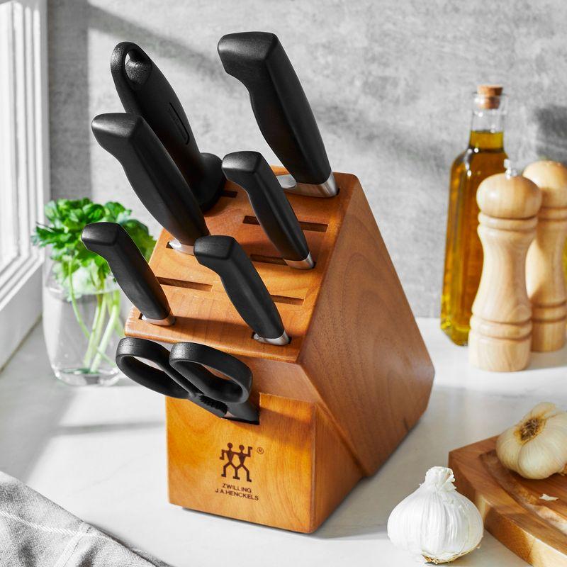 Zwilling Four Star 8-Piece Knife Block Set with Natural Wood