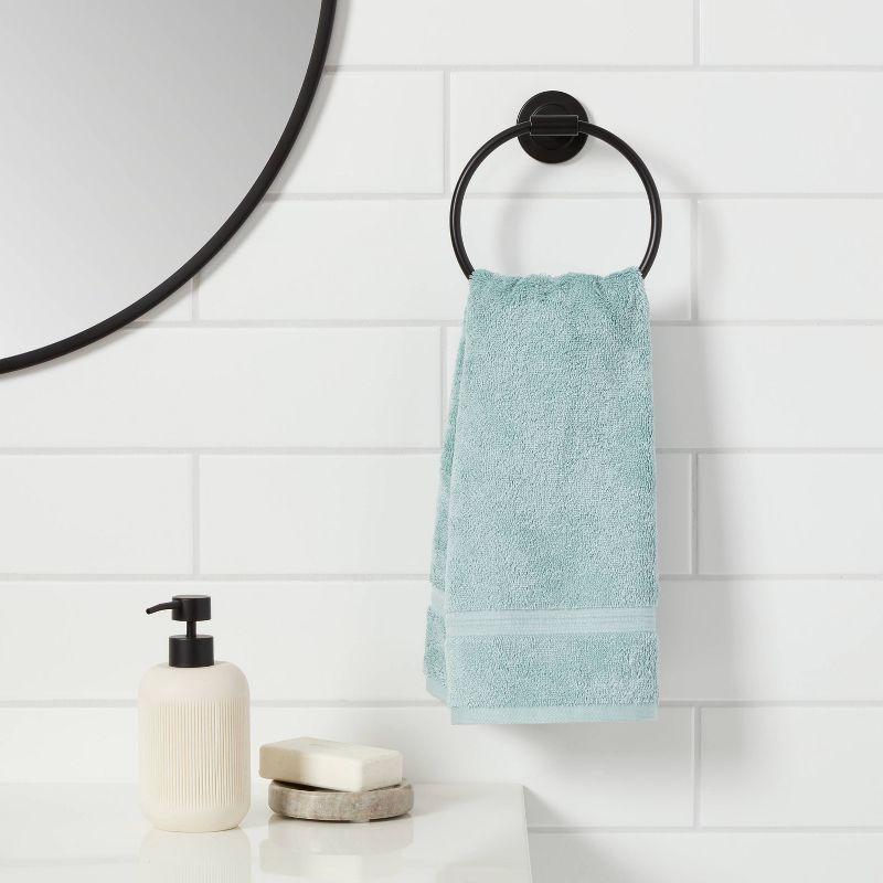 Clean Towel Ring Black - Threshold™: Zinc & Stainless Steel Bathroom Hand Towel Rack