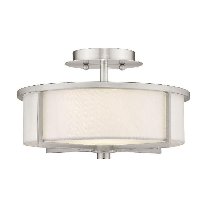 Livex Lighting Wesley 2 - Light Semi-Flush Mount in  Brushed Nickel