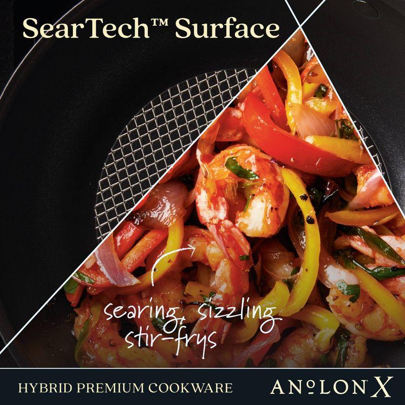 Anolon X Hybrid Nonstick Induction Stir Fry / Wok With Lid, 10 Inch