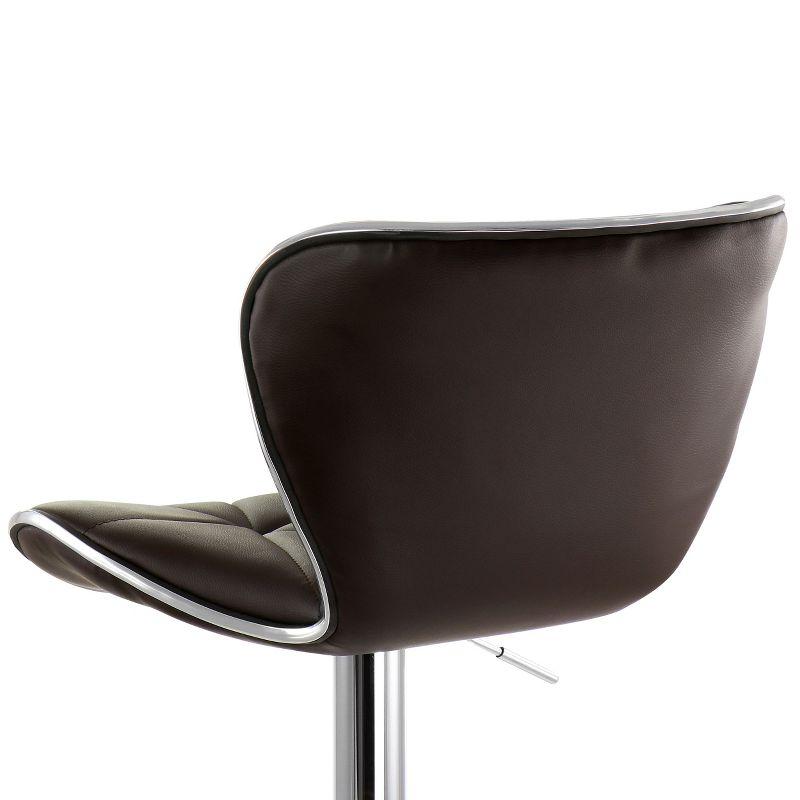 Elama 2 Piece Adjustable Faux Leather Bar Stool Set