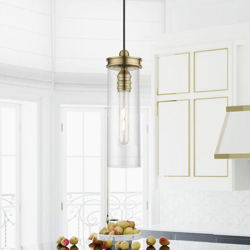 Livex Lighting Devoe 1 - Light Pendant in  Antique Brass