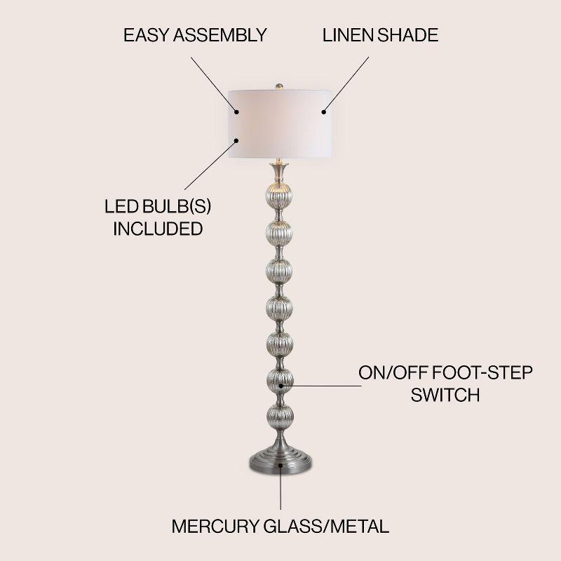 JONATHAN Y Oslo Glass/Metal LED Floor Lamp