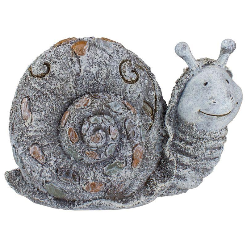 Gray and Brown Pebble Snail Garden Statue