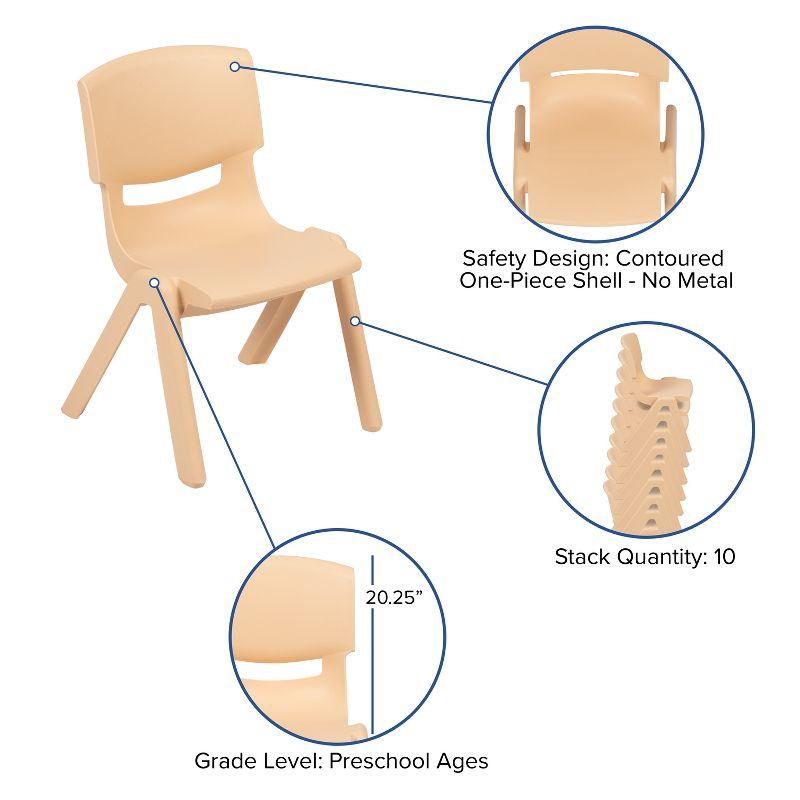 Flash Furniture Goddard Plastic Stack School Chair with Seat, 3rd-7th School Chair (Set of 4)