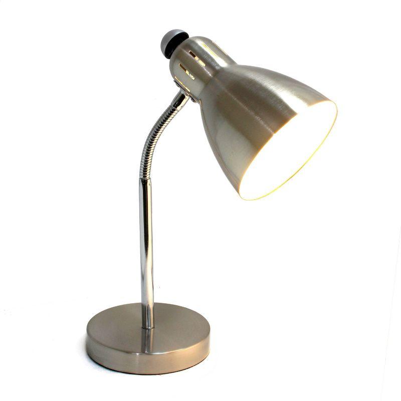 Adjustable Polished Nickel Task Lamp with Bell Shade