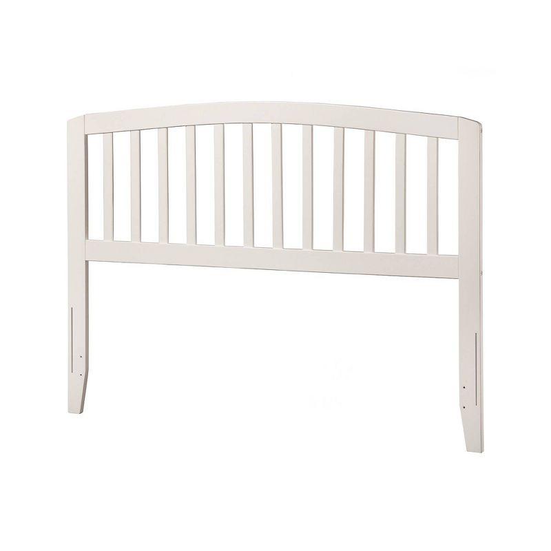 Full Off-White Wood Slatted Headboard with USB Charger