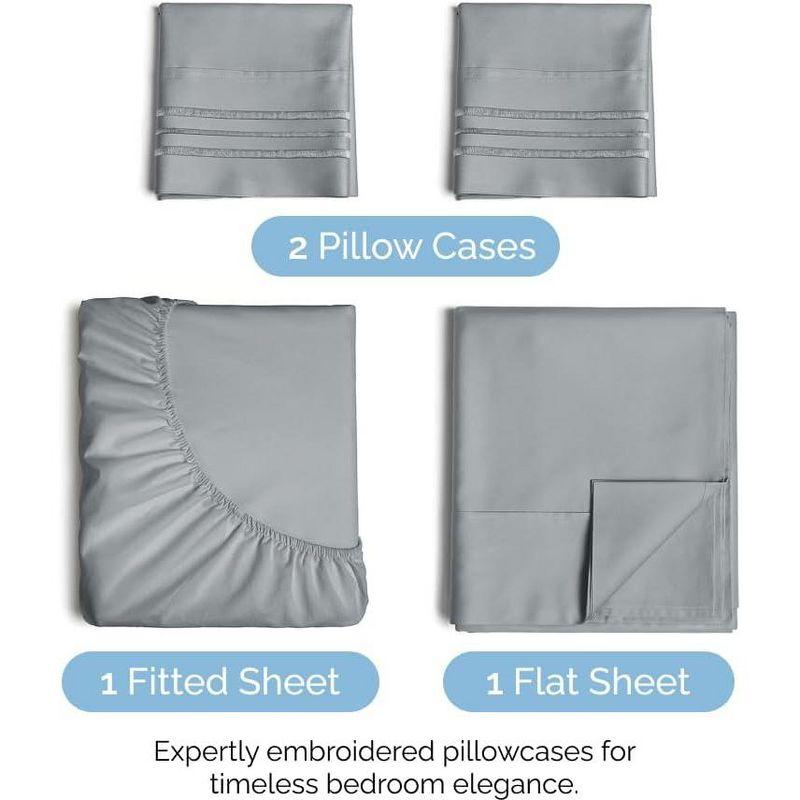 Steel Blue Ultra Soft Microfiber 4-Piece Bed Sheet Set