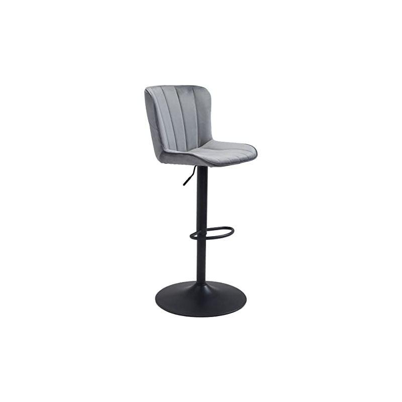 Adjustable Gray Polyester Modern Swivel Bar Stool