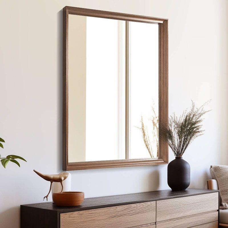 WallBeyond 28"x34" Classic Rectangle Mirror Brown