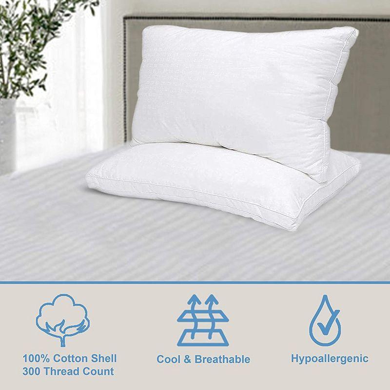 Maxi 100% Cotton Down Alternative Vacuum Packed Pillows – White (2 Pack)