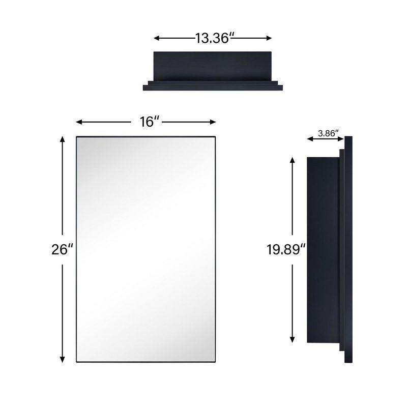 TEHOME Rectangular Metal Frmaed Medicine Cabinet with Mirror with Adjustable Shelves