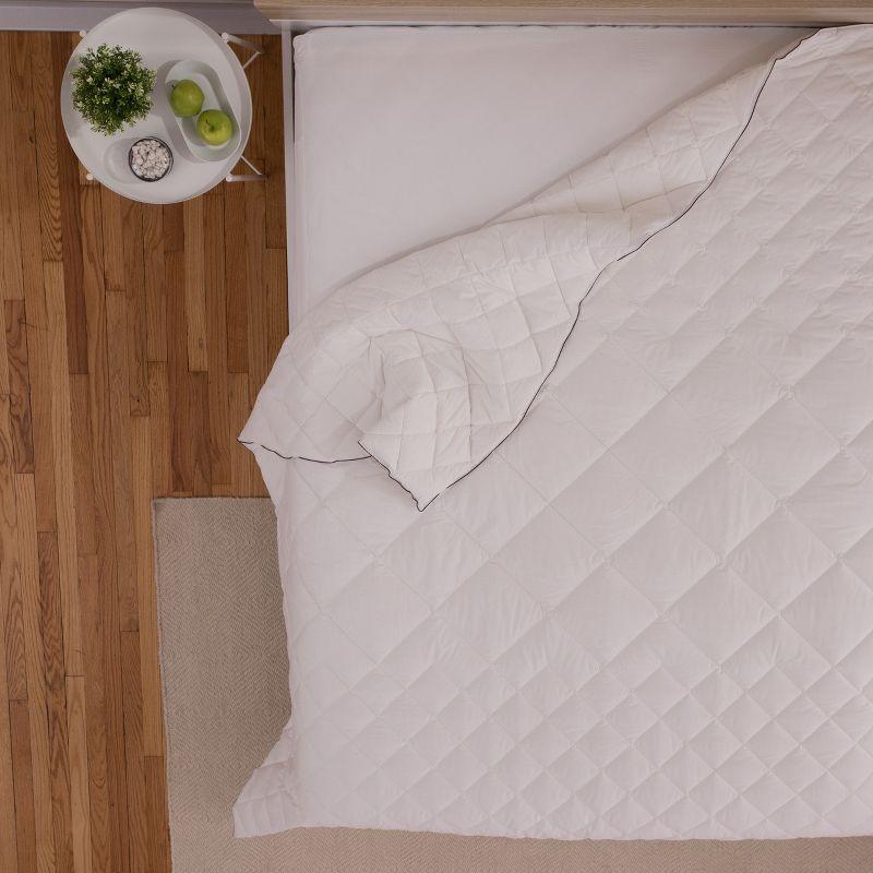 Queen White Cotton Down Alternative Reversible Comforter